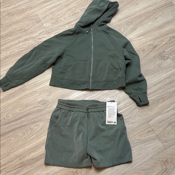 lululemon athletica Other - lululemon Grey Eucalyptus Hoodie and Shorts Set